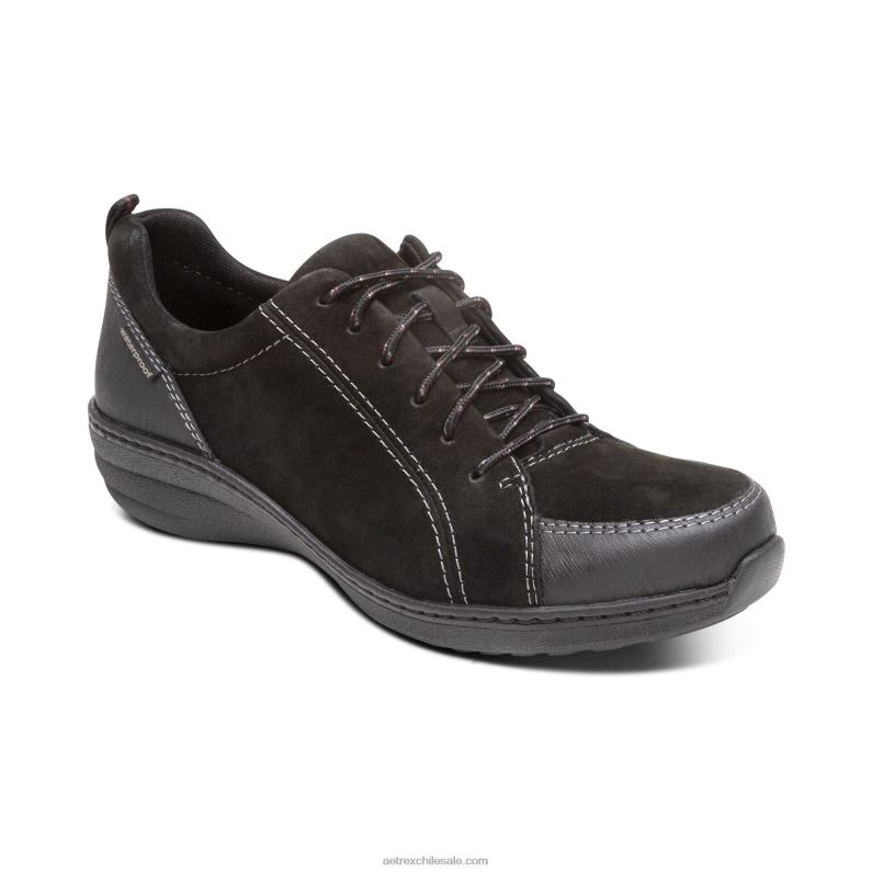 mujer negro Aetrex zapatilla de senderismo casual impermeable mara 2TB4B59