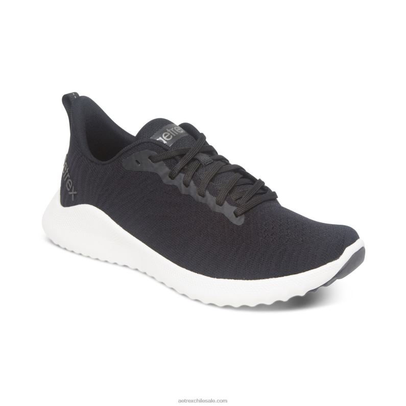 mujer negro Aetrex zapatillas con soporte de arco de esmeril 2TB4B173