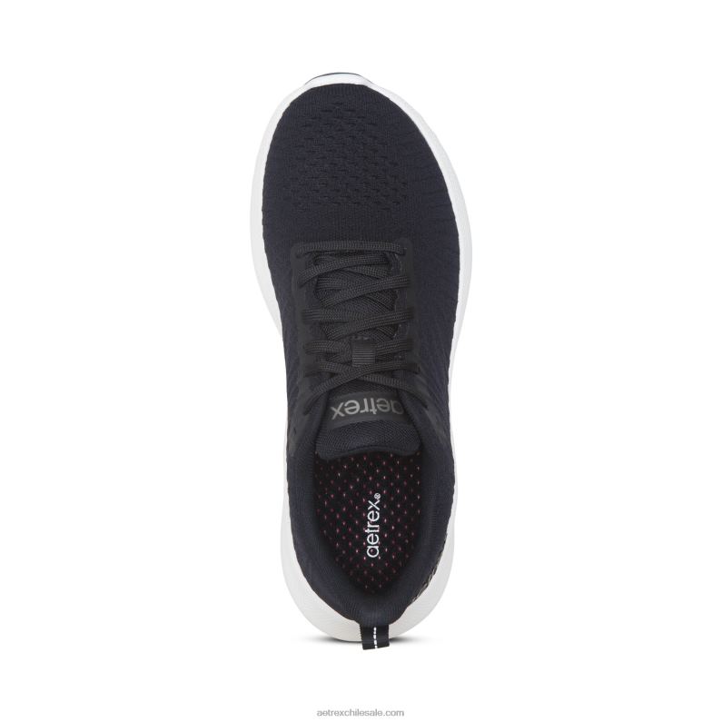 mujer negro Aetrex zapatillas con soporte de arco de esmeril 2TB4B173