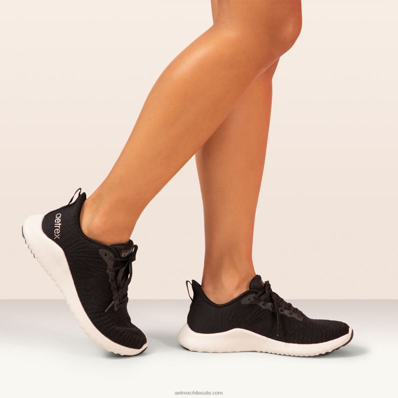 mujer negro Aetrex zapatillas con soporte de arco de esmeril 2TB4B173