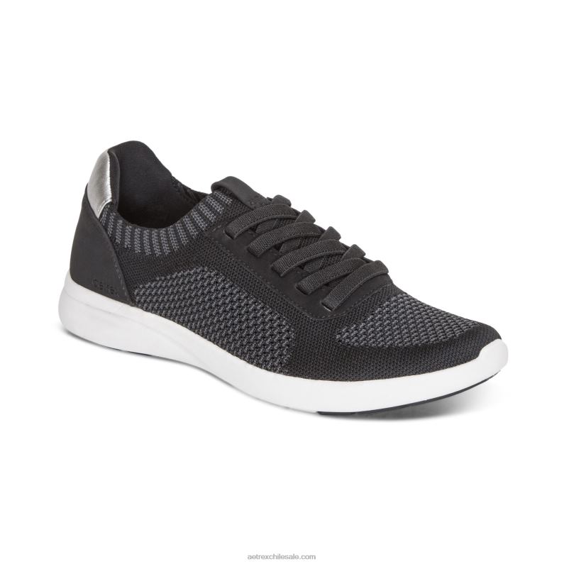 mujer negro Aetrex zapatillas con soporte de arco teagan 2TB4B101