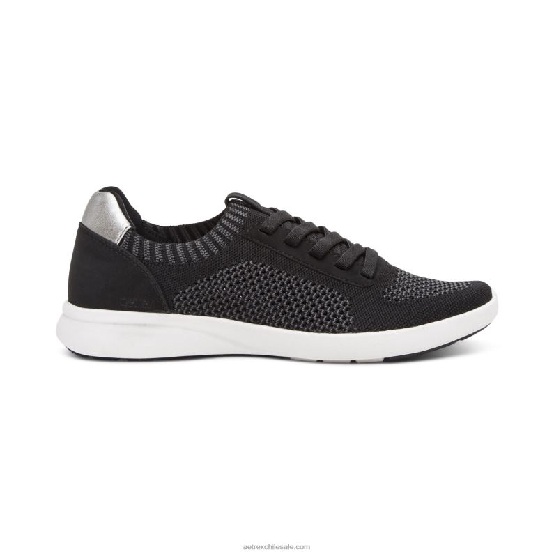 mujer negro Aetrex zapatillas con soporte de arco teagan 2TB4B101