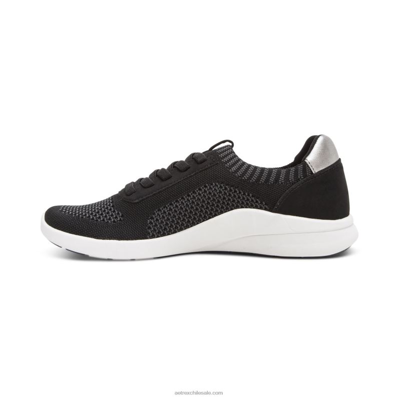 mujer negro Aetrex zapatillas con soporte de arco teagan 2TB4B101