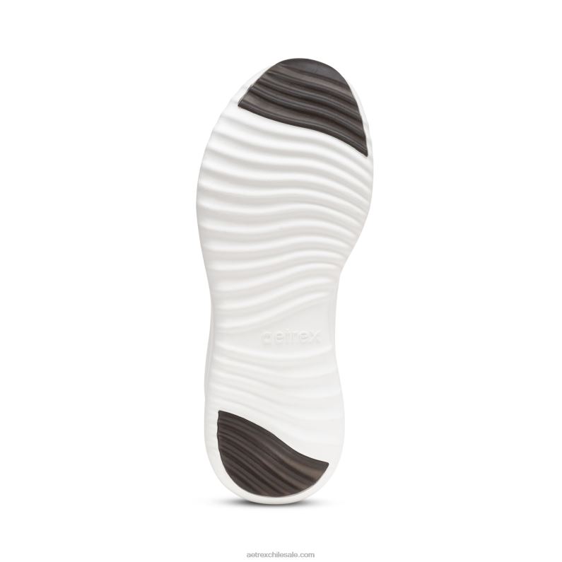mujer negro reluciente Aetrex tenis angie con soporte para el arco 2TB4B133