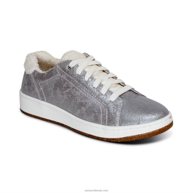 mujer plata acogedora Aetrex acogedora zapatilla de deporte blake comfort 2TB4B127
