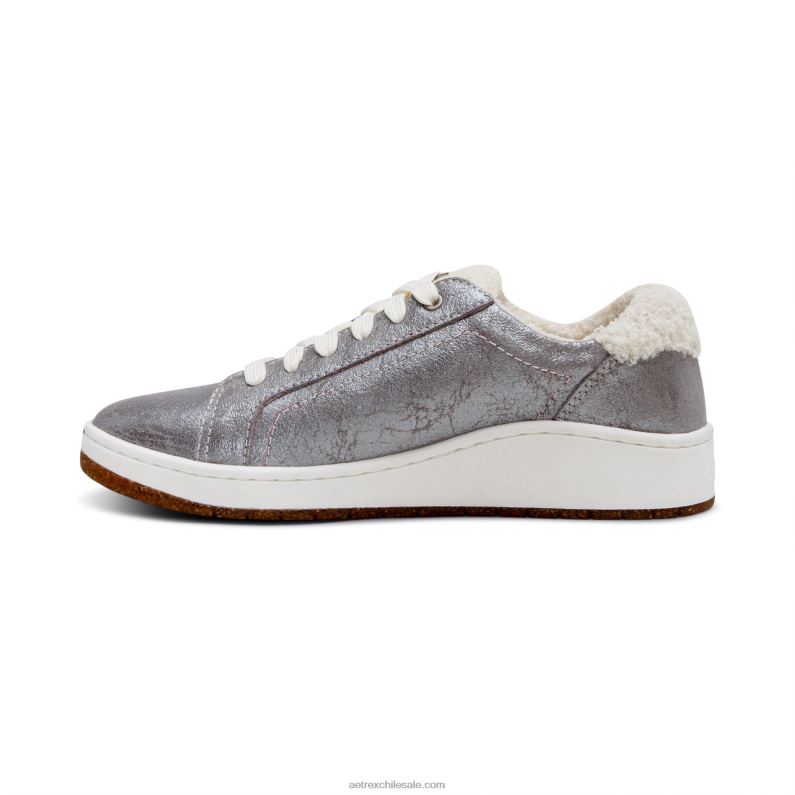 mujer plata acogedora Aetrex acogedora zapatilla de deporte blake comfort 2TB4B127