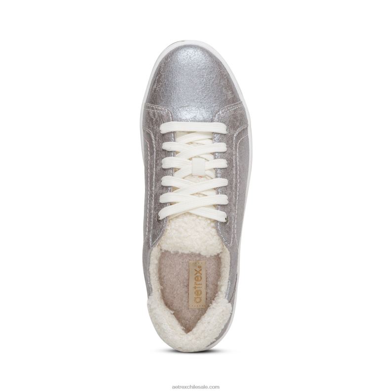 mujer plata acogedora Aetrex acogedora zapatilla de deporte blake comfort 2TB4B127