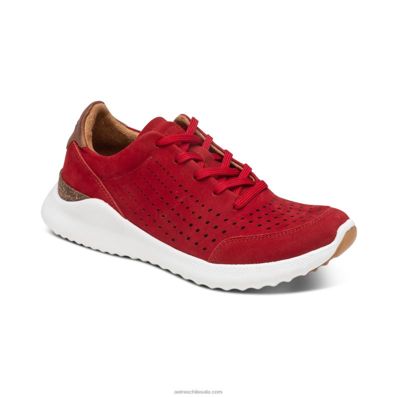 mujer rojo Aetrex tenis Laura con soporte para el arco 2TB4B61