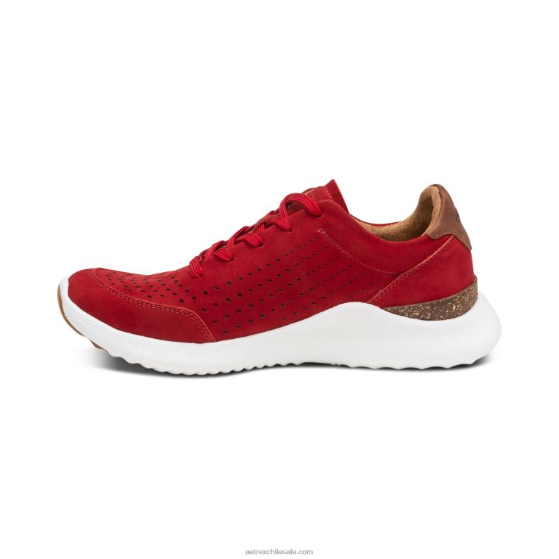 mujer rojo Aetrex tenis Laura con soporte para el arco 2TB4B61
