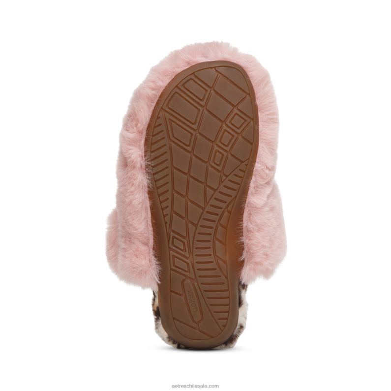 mujer rosa Aetrex pantuflas con soporte para el arco brumoso 2TB4B237