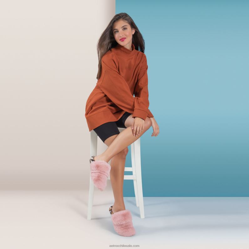 mujer rosa Aetrex pantuflas con soporte para el arco brumoso 2TB4B237