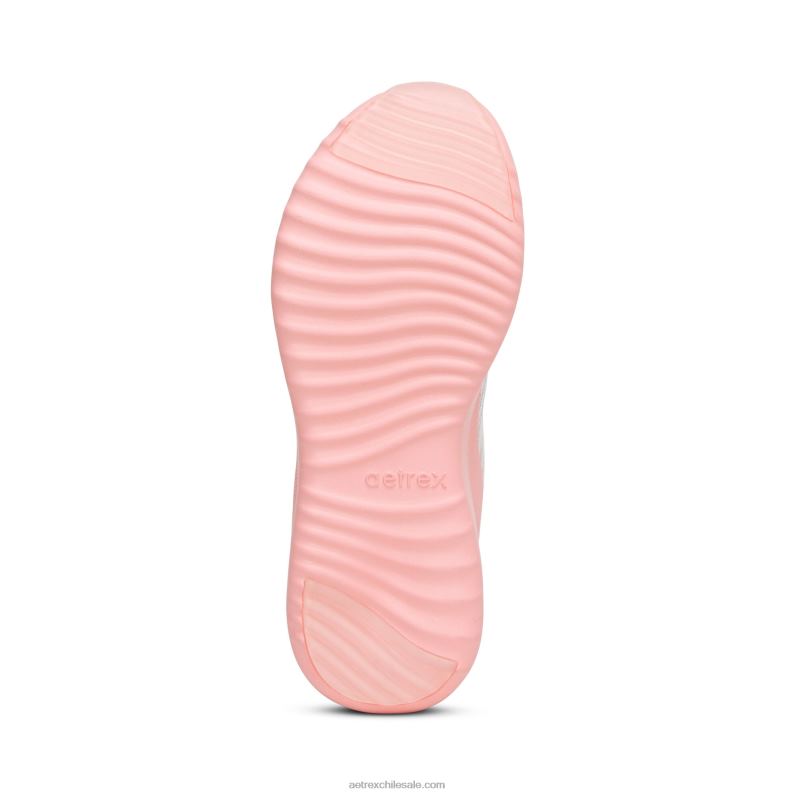 mujer rosa gris Aetrex zapatillas con soporte de arco de esmeril 2TB4B75