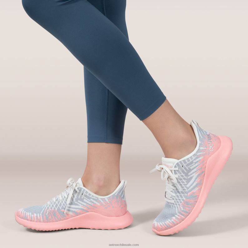 mujer rosa gris Aetrex zapatillas con soporte de arco de esmeril 2TB4B75