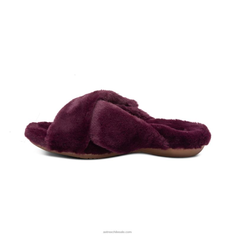 mujer vino Aetrex pantuflas penélope ajustables de pelo sintético 2TB4B238