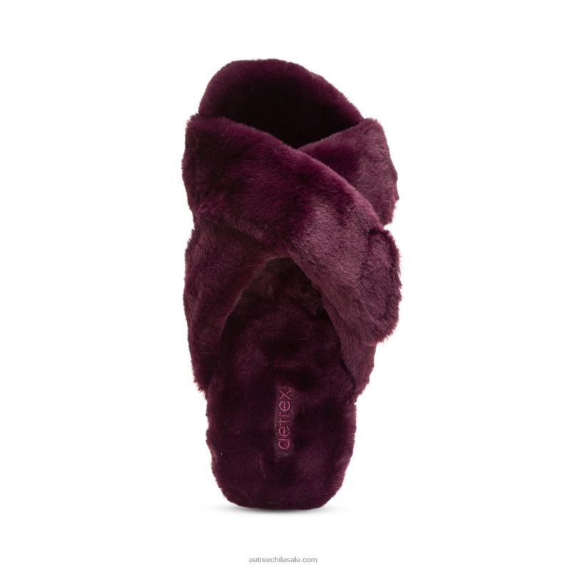 mujer vino Aetrex pantuflas penélope ajustables de pelo sintético 2TB4B238