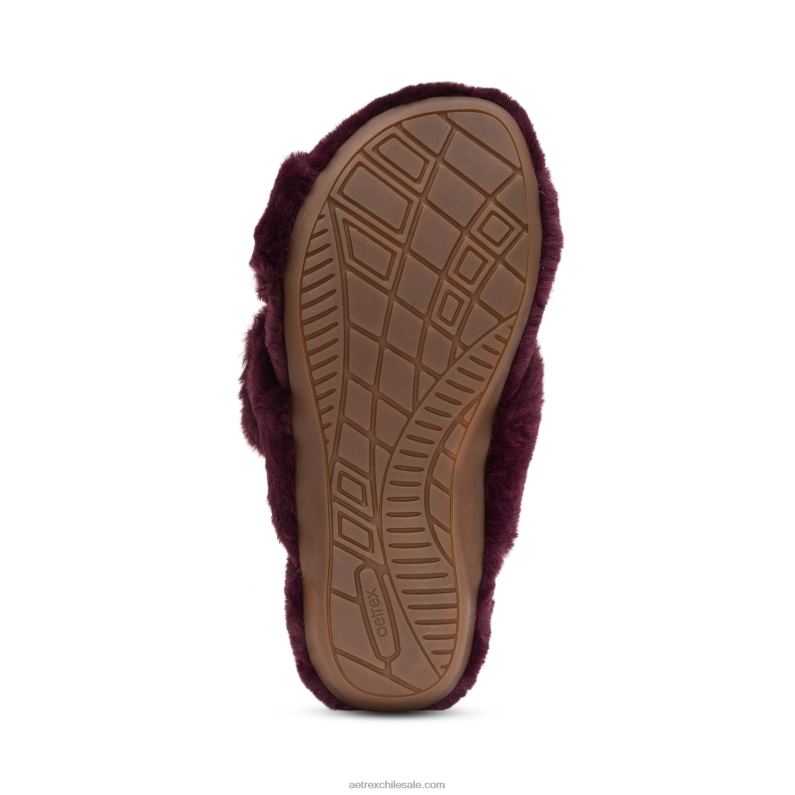 mujer vino Aetrex pantuflas penélope ajustables de pelo sintético 2TB4B238