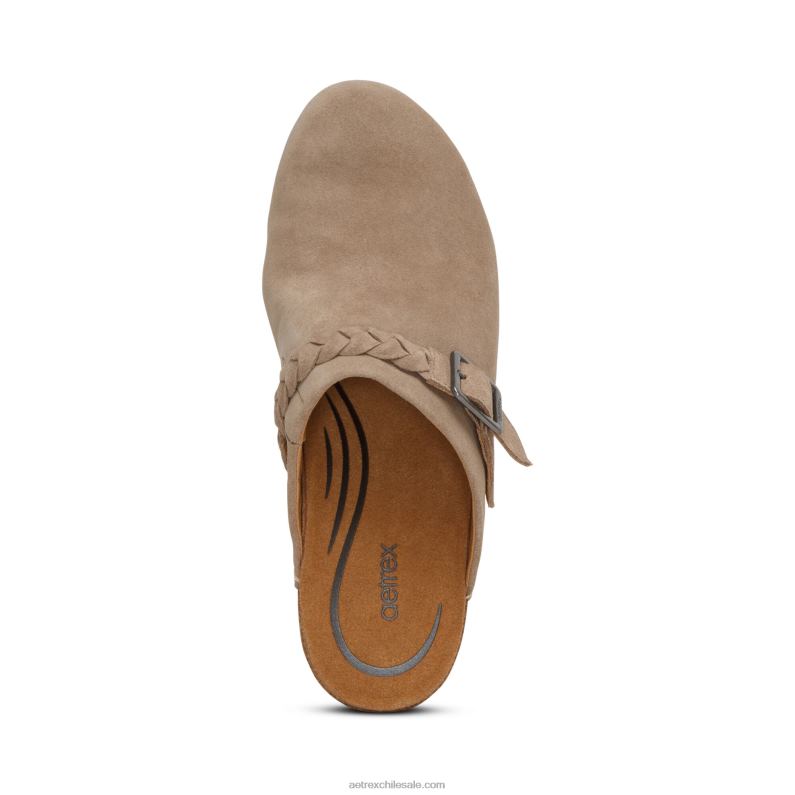 mujer gris pardo Aetrex zueco corey 2TB4B42