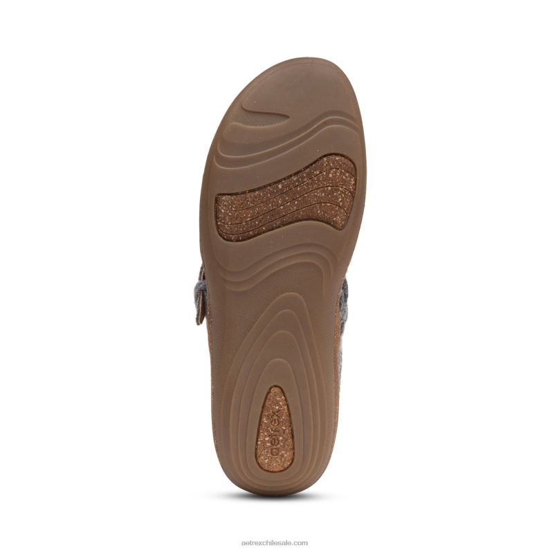 mujer lana gris Aetrex zueco confort libby 2TB4B158