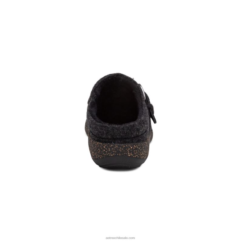 mujer lana negra Aetrex zueco confort libby 2TB4B159