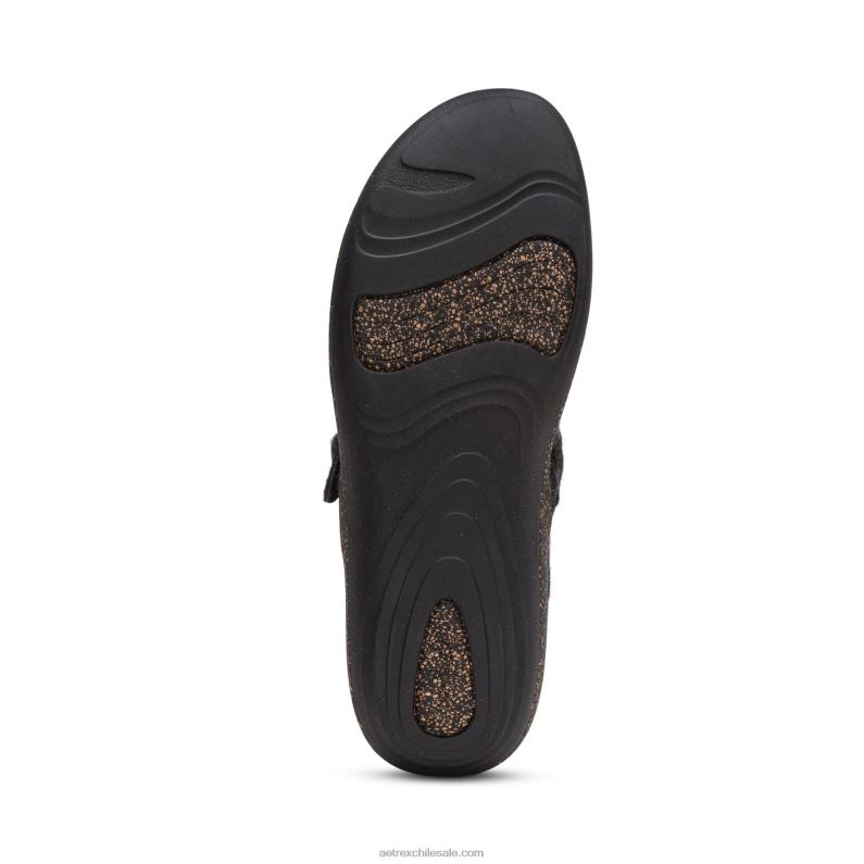 mujer lana negra Aetrex zueco confort libby 2TB4B159