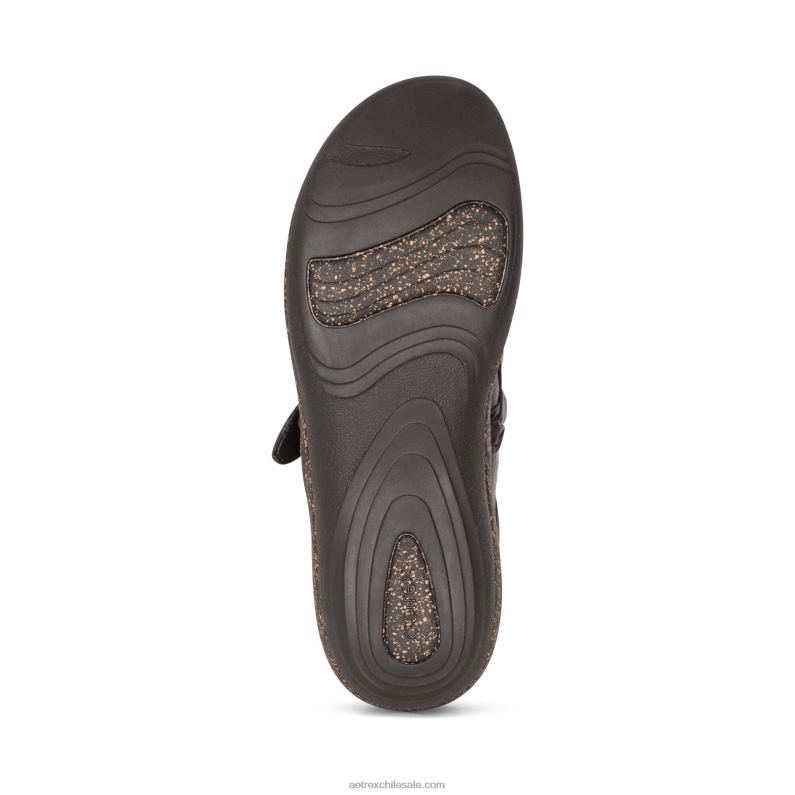 mujer negro Aetrex zueco confort libby 2TB4B157